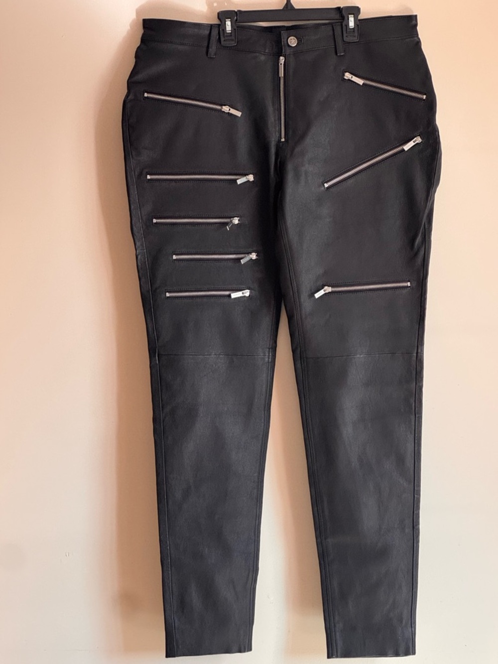 Leather Cult zipper jeans